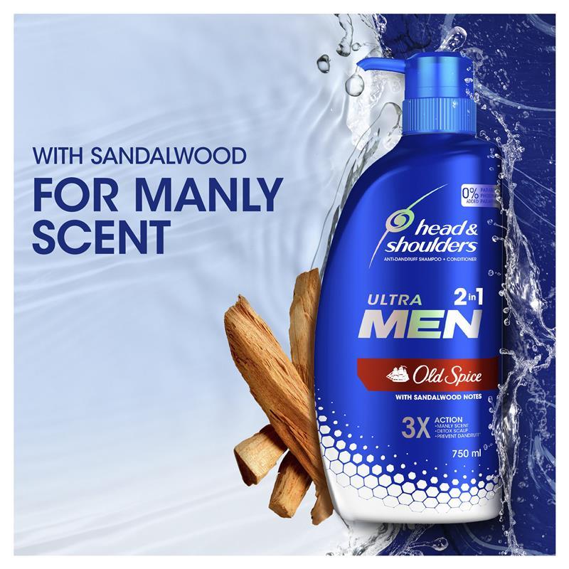 Head & Shoulders Ultramen 2in1 Old Spice Anti Dandruff Shampoo & Conditioner 750ml