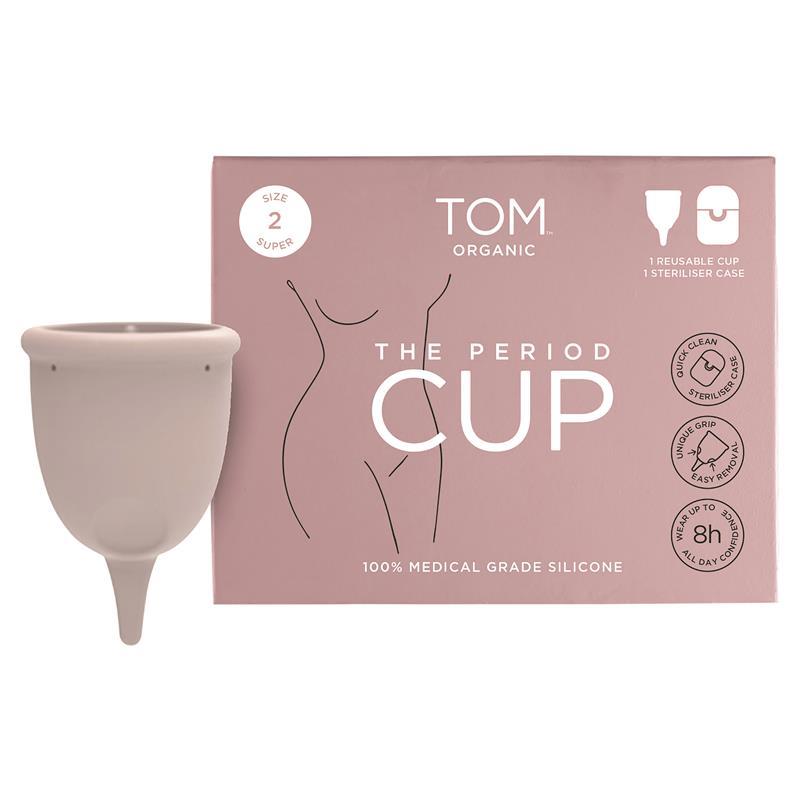 TOM Organic The Period Cup Size 2 + Convenient Microwavable Steriliser Case