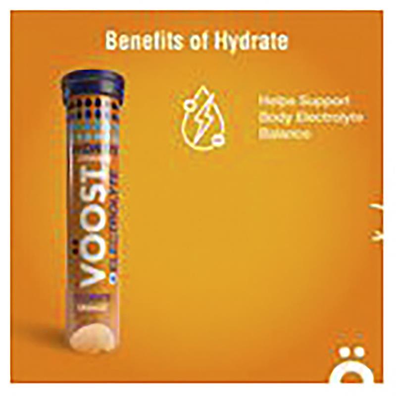 Voost Hydrate Orange Effervescent Tablets 60 Pack Exclusive Size