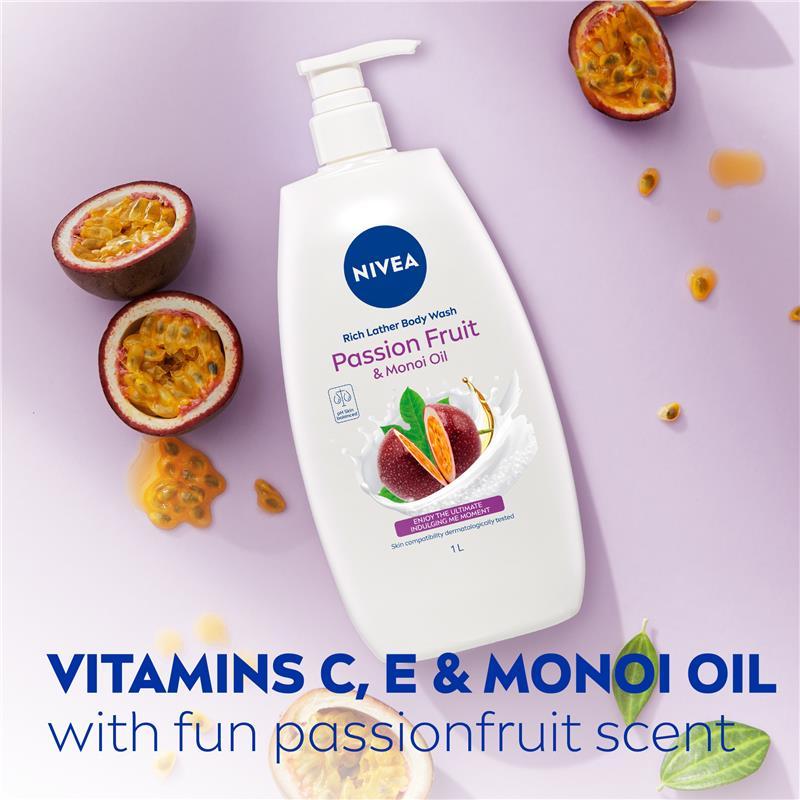 NIVEA Passionfruit and Monoi Oil Rich Body Wash 1L