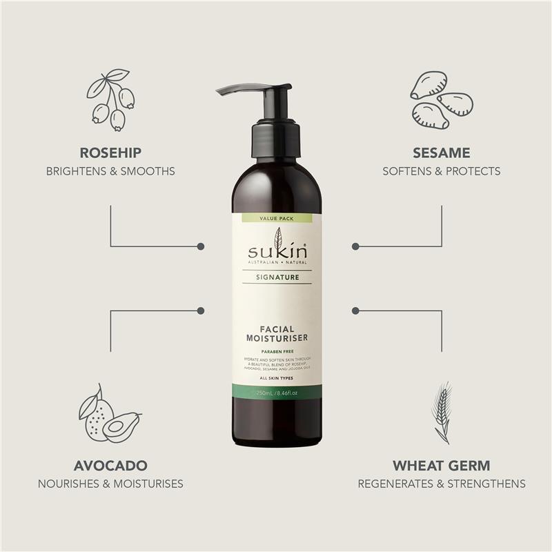 Sukin Signature Facial Moisturiser Pump 250ml