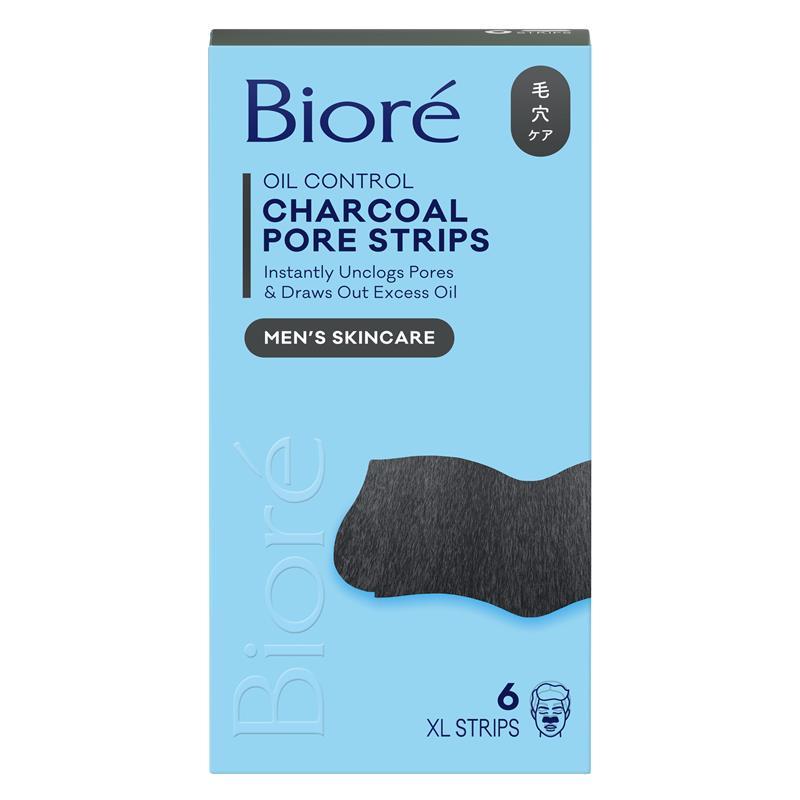 Biore Mens Charcoal Deep Cleansing Pore Strips 6 Pack