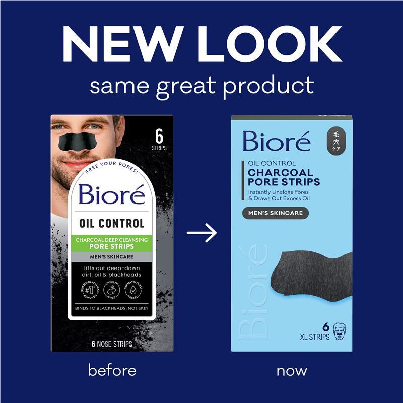Biore Mens Charcoal Deep Cleansing Pore Strips 6 Pack