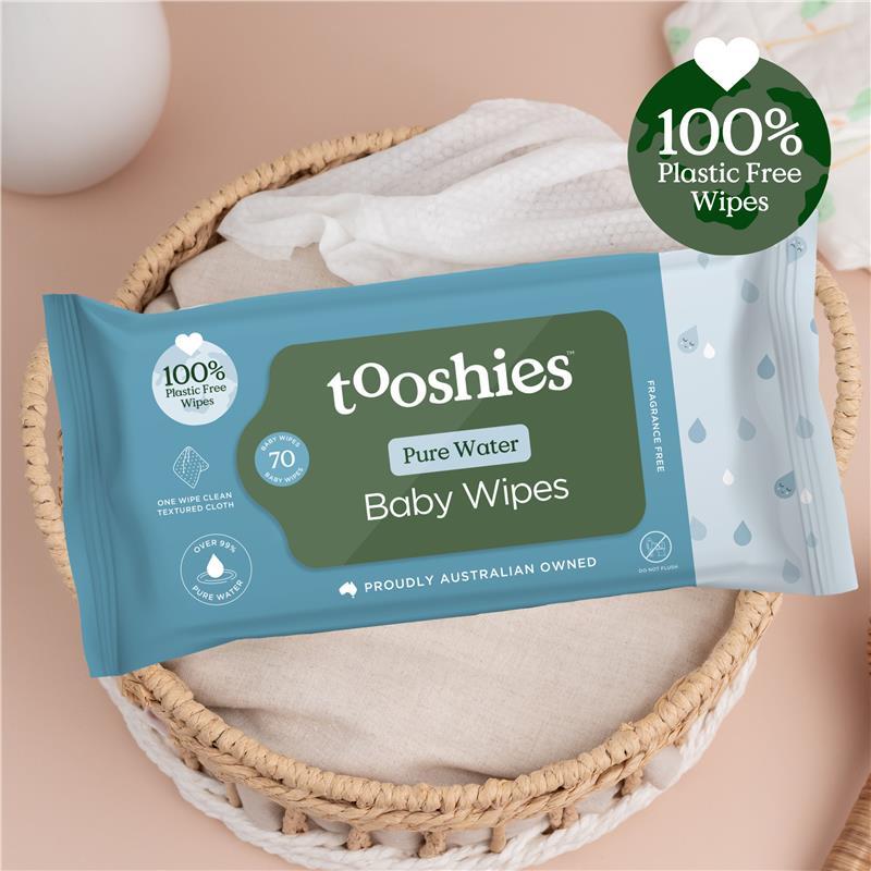 Tooshies Baby Wipes Pure Water 70 Pack