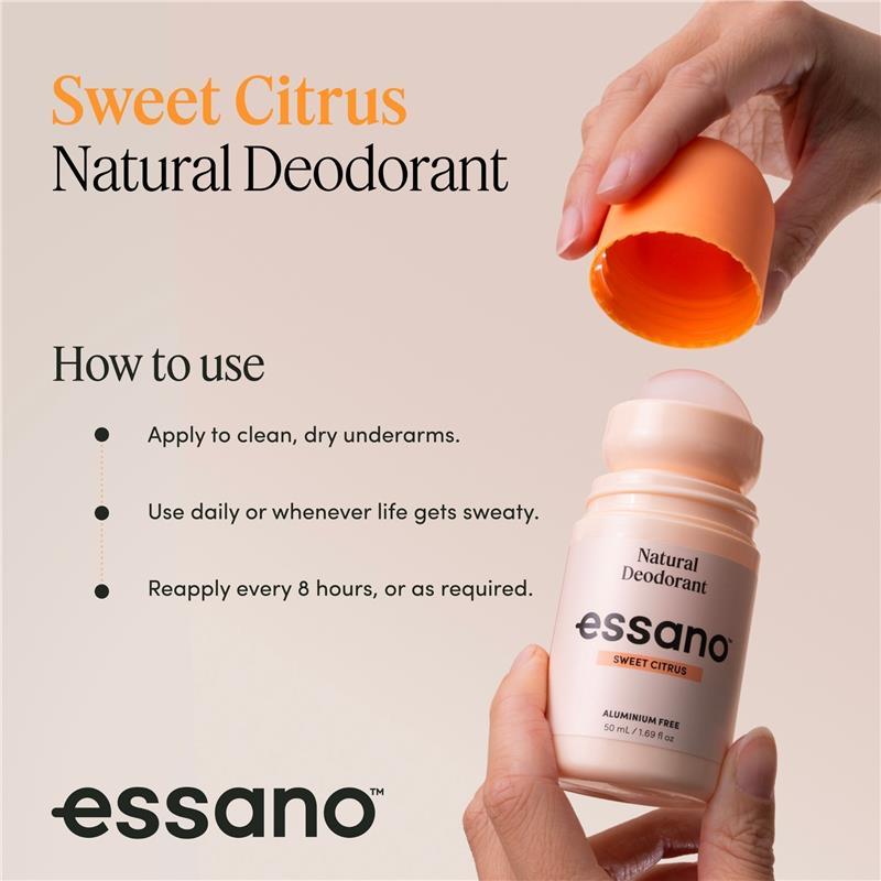 Essano Natural Deodorant Roll On Sweet Citrus 50ml
