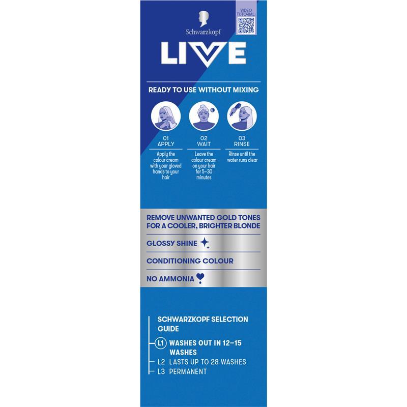 Schwarzkopf LIVE Colour Silver Toner Semi Permanent 75ml