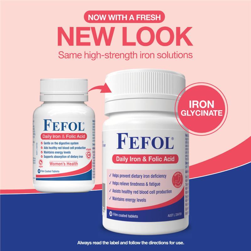 Fefol Daily Iron & Folic Acid 30 Tablets