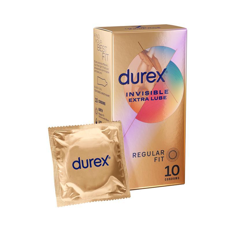 Durex Invisible Condoms Extra Lube 10 Pack