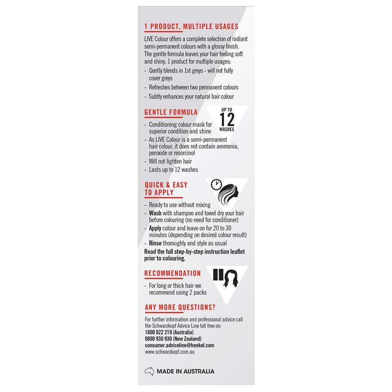 Schwarzkopf LIVE Colour Aztec Copper Semi Permanent 75ml