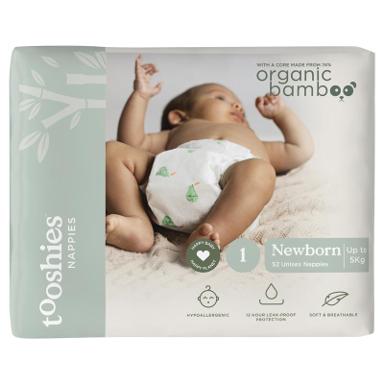 Tooshies Eco Nappies with Organic Bamboo Size 4 Toddler 10-15kg, 36 pack