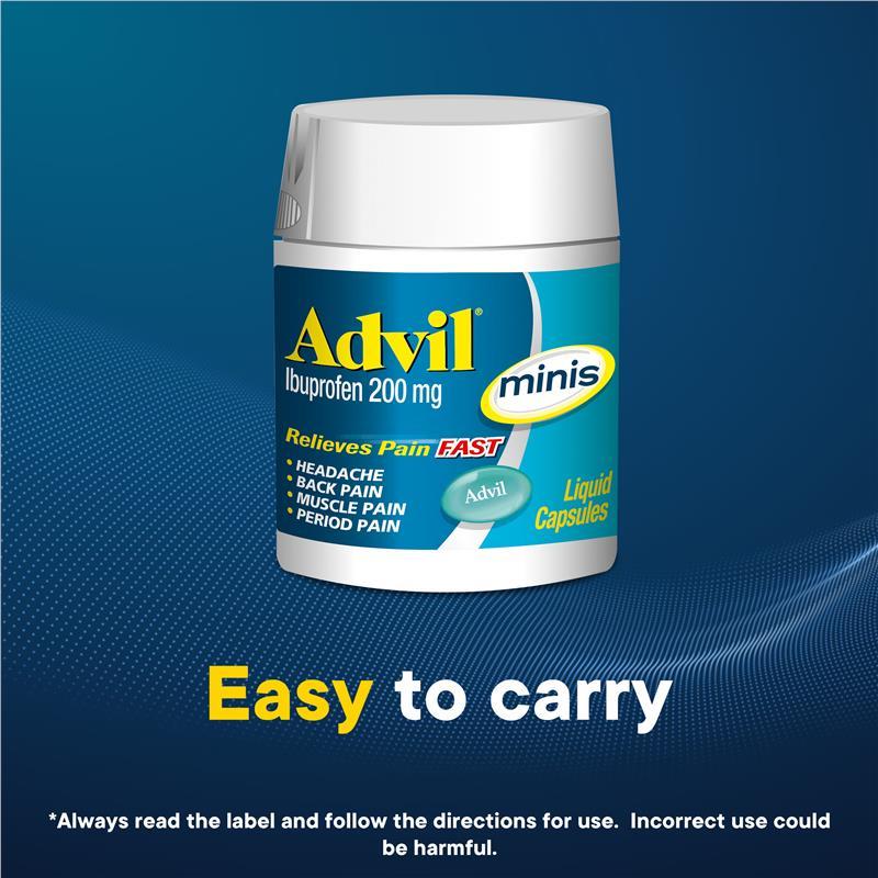 Advil Ibuprofen Pain Relief Liquid Mini 90 Capsules
