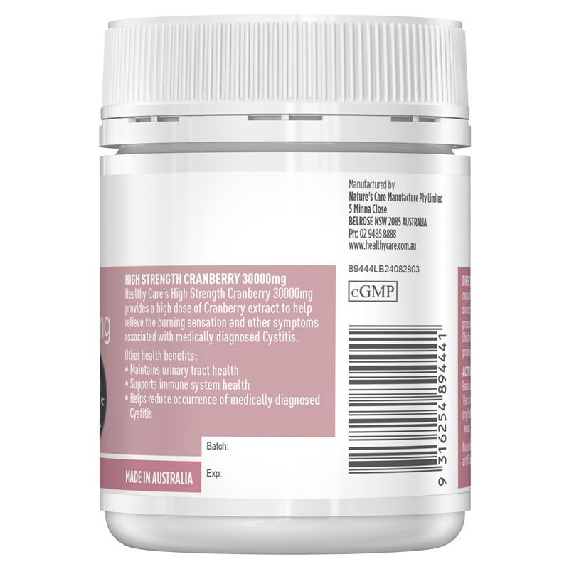 Healthy Care High Strength Cranberry 30000mg 90 Capsules