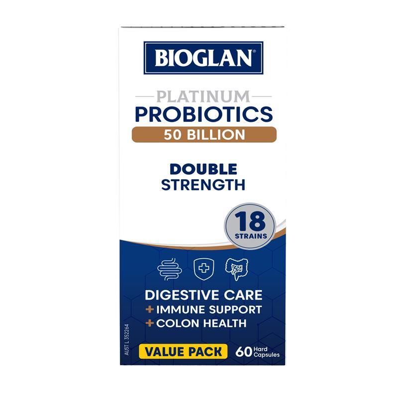 Bioglan Platinum Probiotic 50 Billion 60 Capsules Exclusive Size