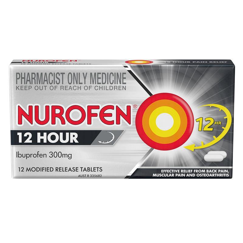 Nurofen 12 Hour Relief 300mg 12 Tablets - Ibuprofen (S3)
