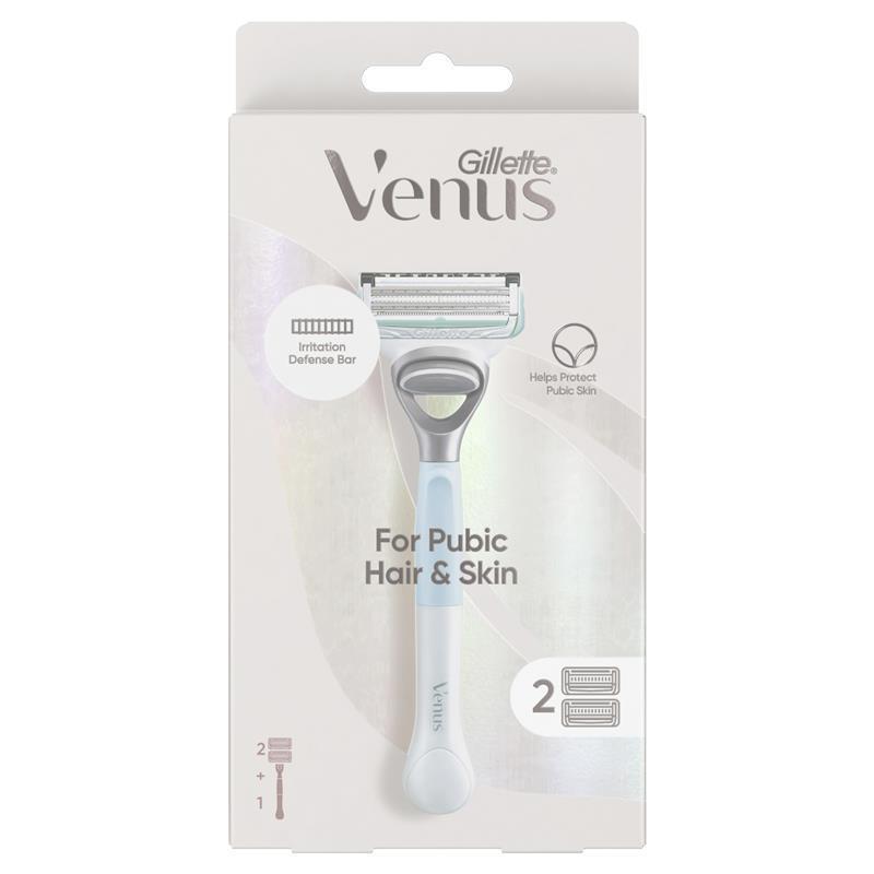 Gillette Venus For Pubic Hair & Skin Razor Handle + 2 Blades