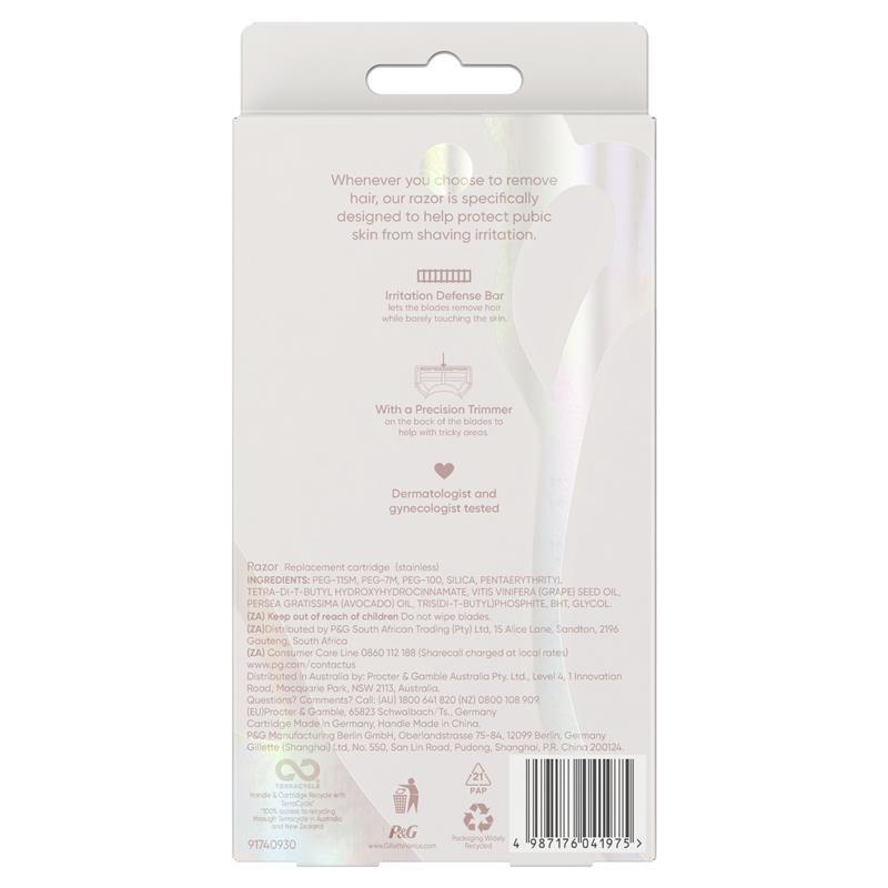 Gillette Venus For Pubic Hair & Skin Razor Handle + 2 Blades