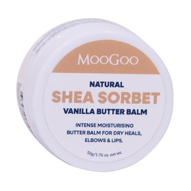 MooGoo Natural Shea Sorbet Intense Moisturising Vanilla Butter Balm 50g
