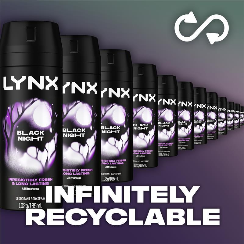 Lynx Deodorant Black Night 165ml