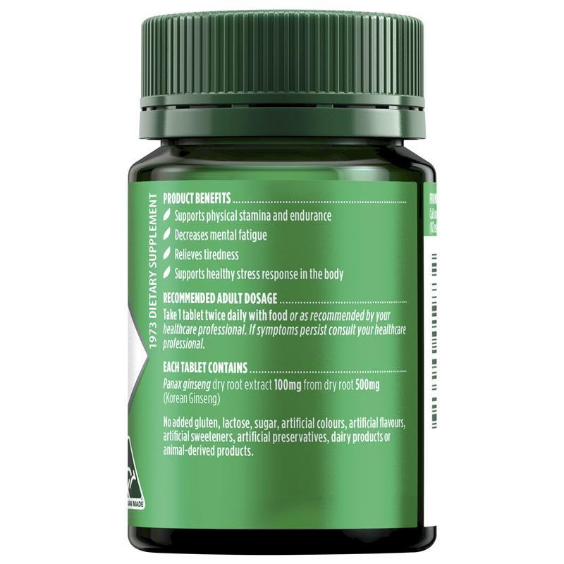 Nature's Own Korean Ginseng 500mg 60 Tablets