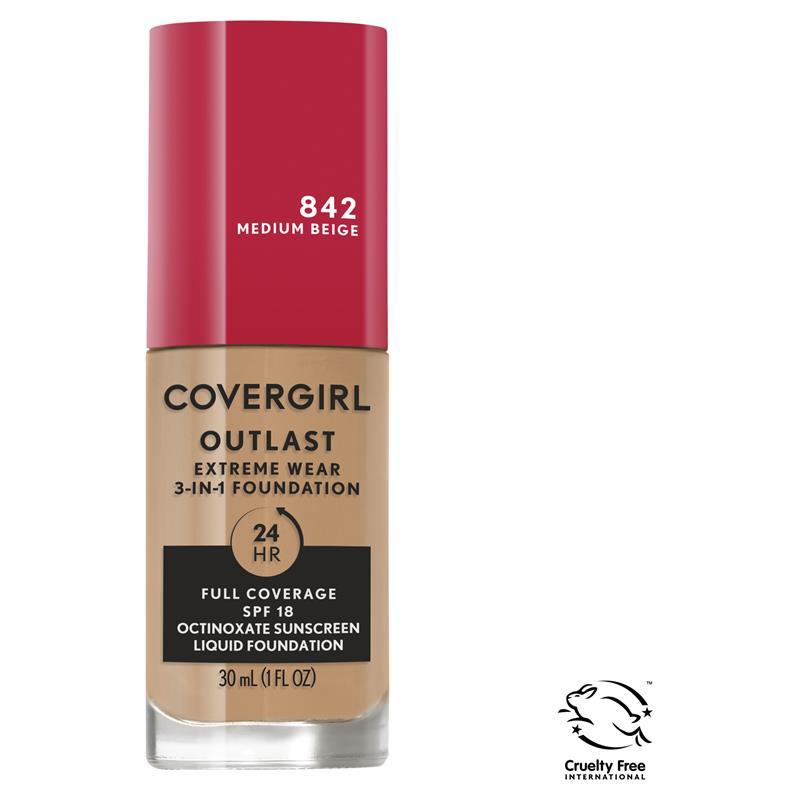 Covergirl Outlast Extreme Wear Foundation 842 Medium Beige 30ml