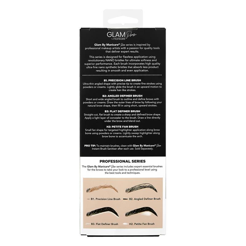 Glam By Manicare Pro Essential Brow Brush Set