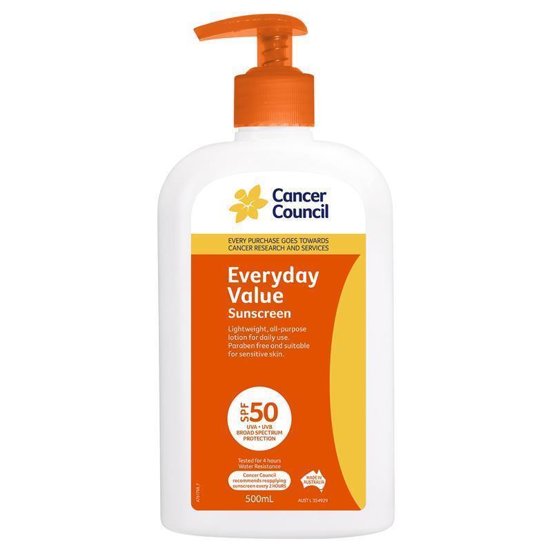 Cancer Council Everyday Value SP50+ Cancer Council Sunscreen Lotion 500ml