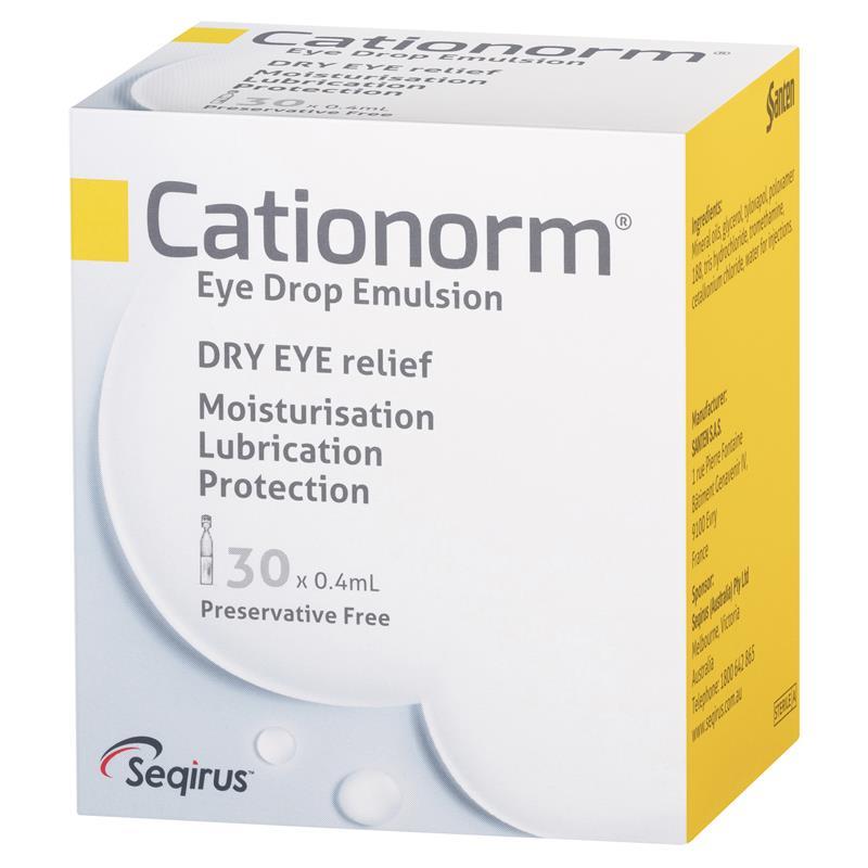 Cationorm Preservative Free Eye Drops 0.4ml x 30 Vials