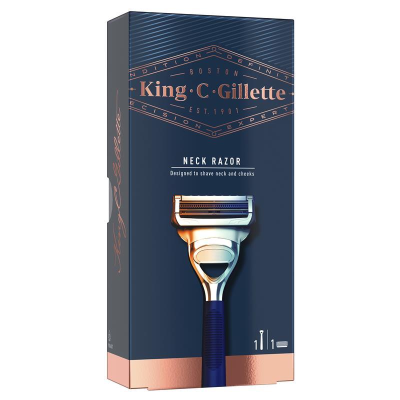 King C Gillette Neck Razor + 1 Razor Blade Refill