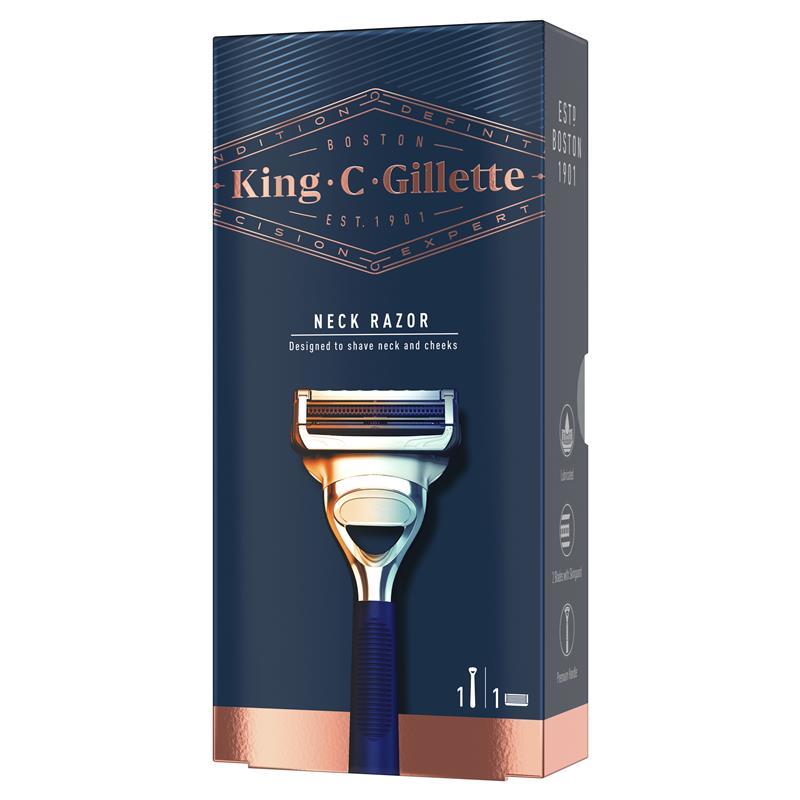 King C Gillette Neck Razor + 1 Razor Blade Refill