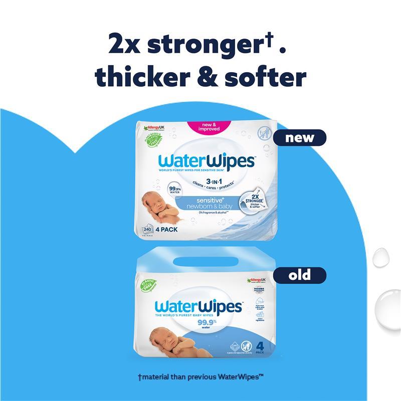 WaterWipes Baby & Newborn Sensitive Wipes 240 Pack