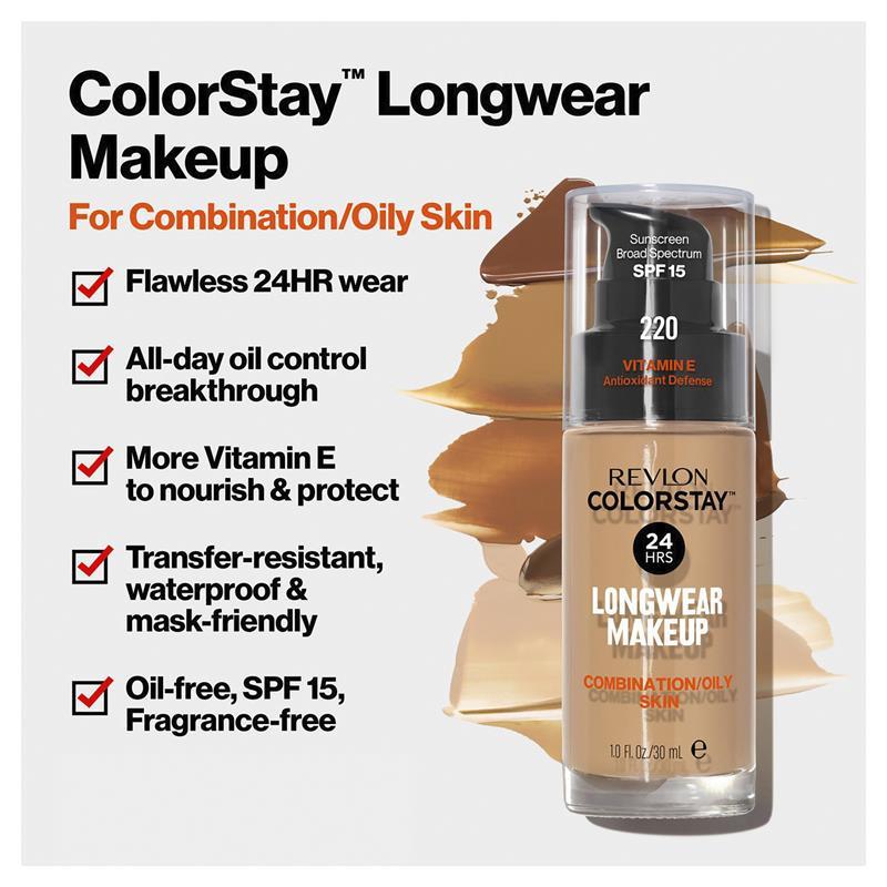 Revlon Colorstay Makeup Foundation For Combination/Oily Skin Natural Tan