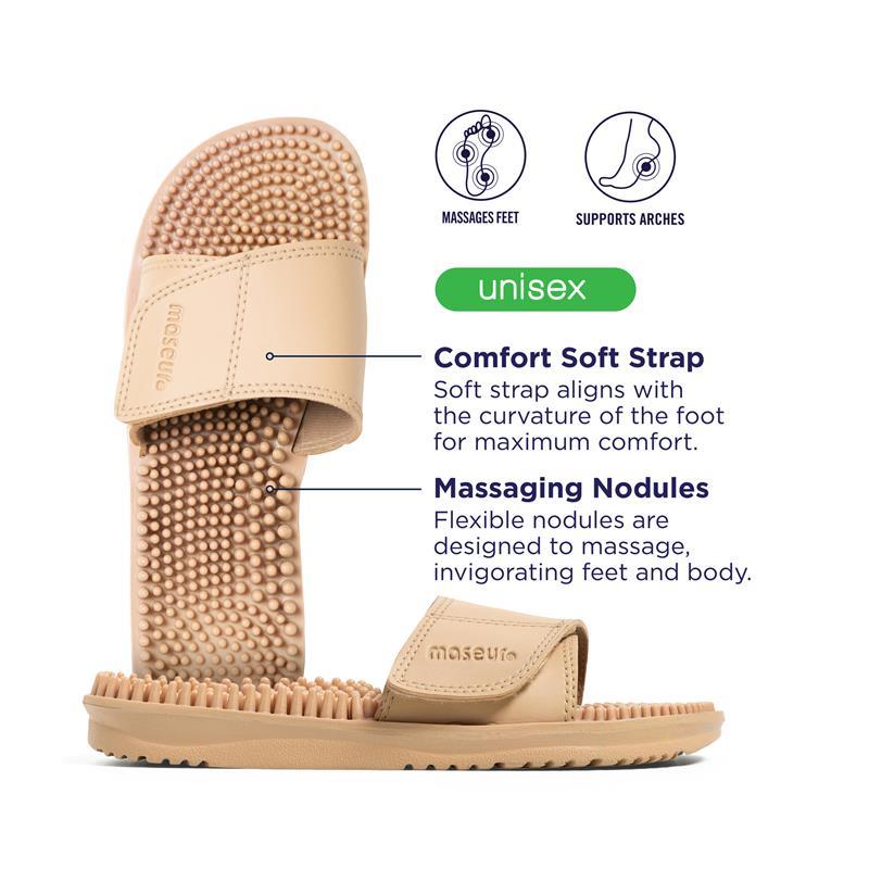 Maseur Invigorating Massage Sandal Beige Size 10