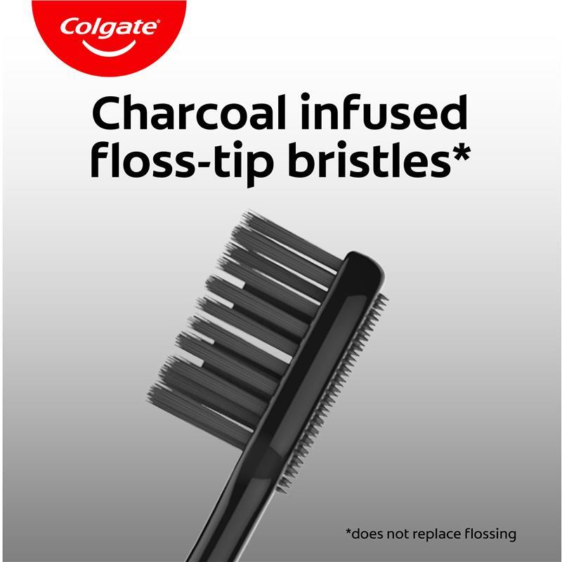 Colgate Toothbrush 360 Charcoal Infused Floss Tip 3 Pack