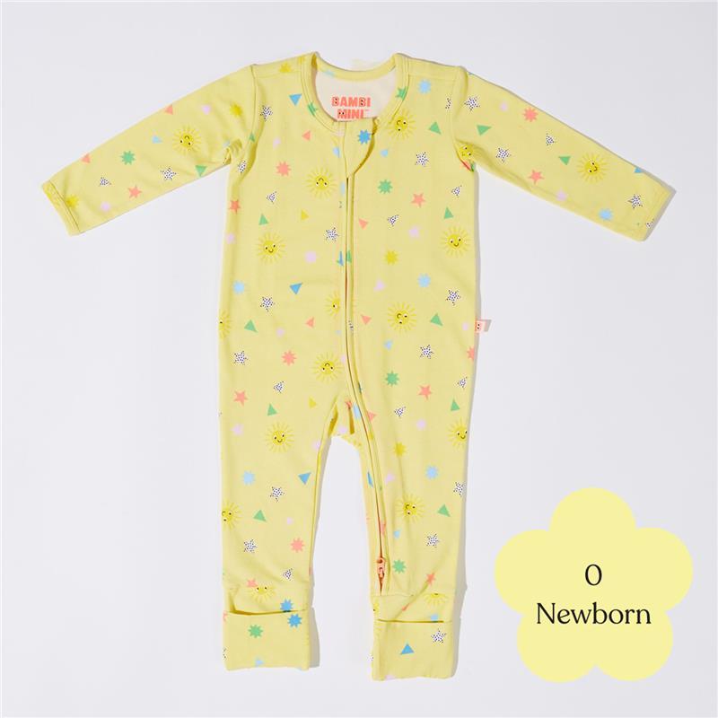 Bambi Mini Co. Wrigglesuit 0 Newborn Elfin Yellow