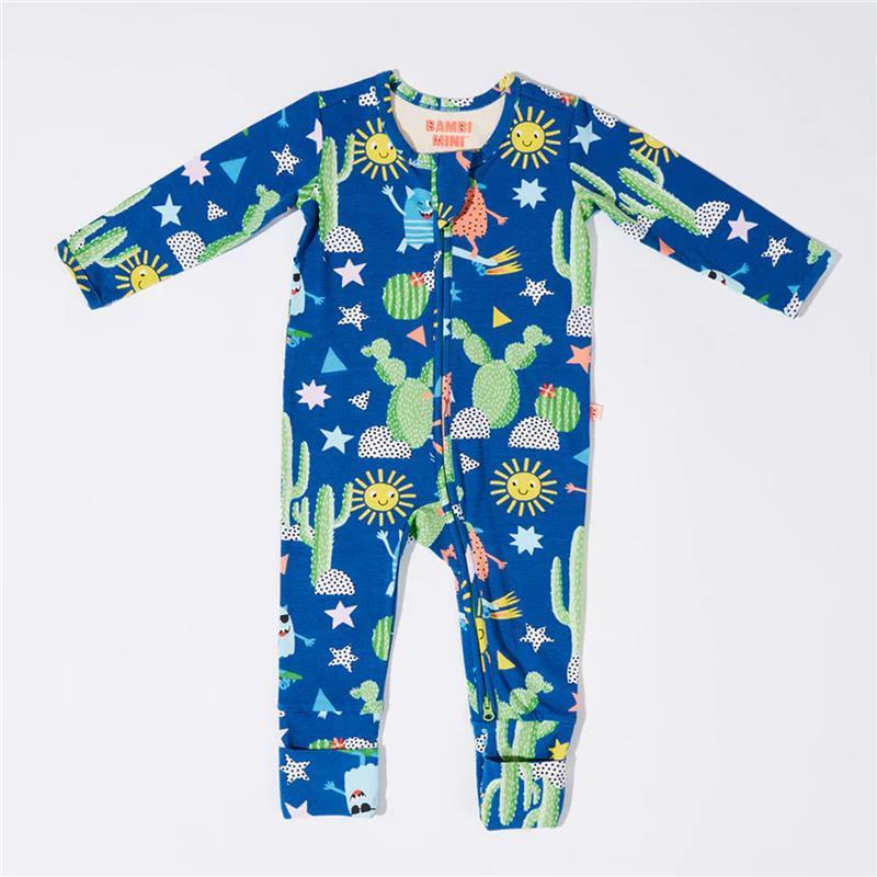 Bambi Mini Co. Wrigglesuit 6-12 Months (with Grippy Feet) Beaucoup Blue