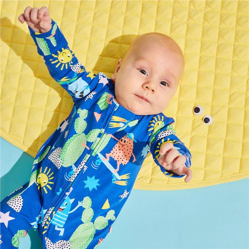 Bambi Mini Co. Wrigglesuit 6-12 Months (with Grippy Feet) Beaucoup Blue