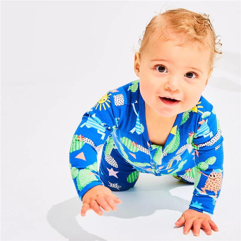 Bambi Mini Co. Wrigglesuit 6-12 Months (with Grippy Feet) Beaucoup Blue