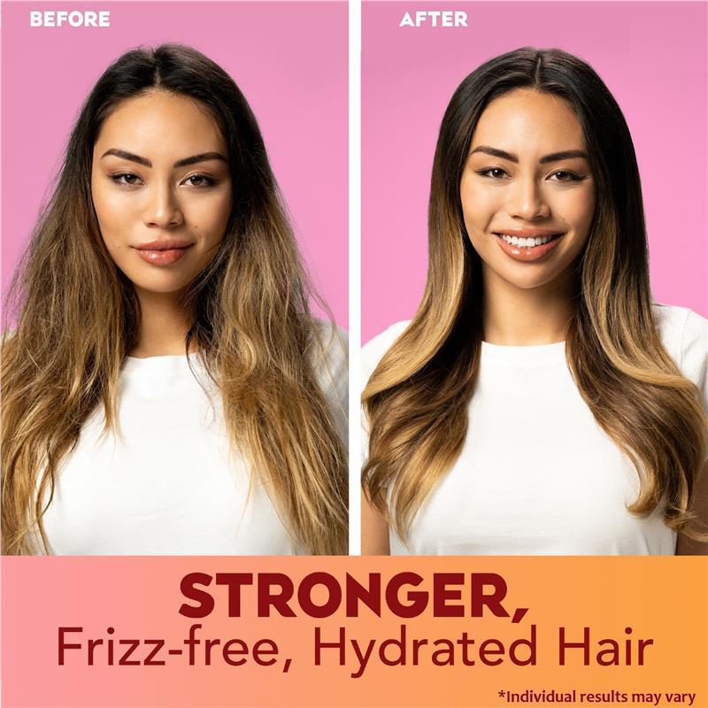 Ogx Frizz Free + Keratin Smoothing Oil 5 in 1 Benefits Shampoo For Frizzy Hair 385mL