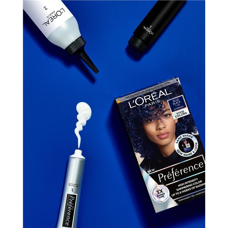 L'Oreal Paris Preference Vivids Permanent Hair Colour 1.102 Le Marais (Blue Black)