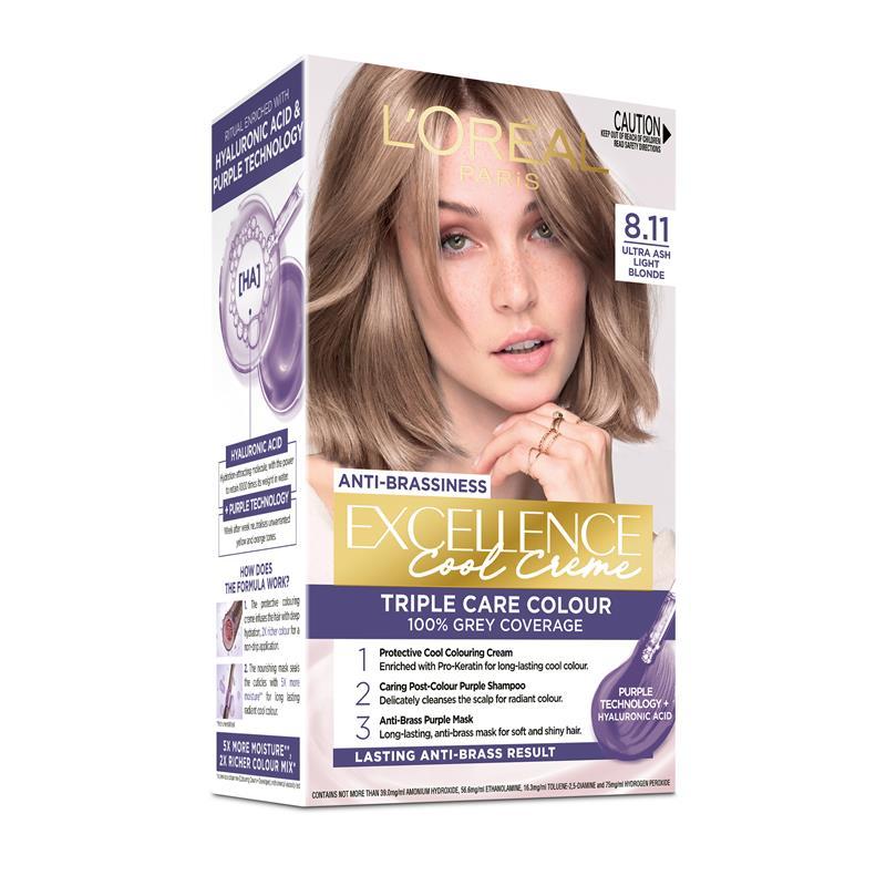 L'Oreal Paris Excellence Cool Creme Permanent Hair Colour 8.11 Ultra Ash Light Blonde