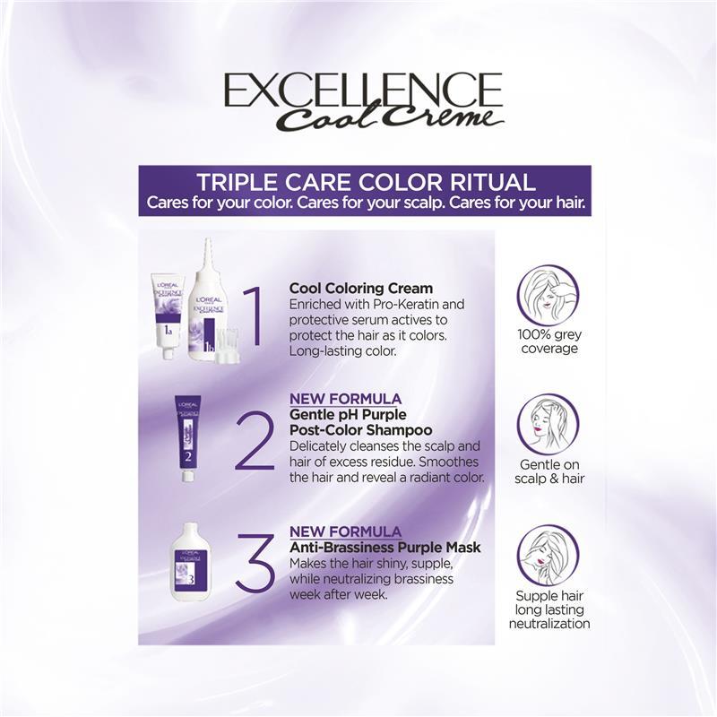 L'Oreal Paris Excellence Cool Creme Permanent Hair Colour 8.11 Ultra Ash Light Blonde