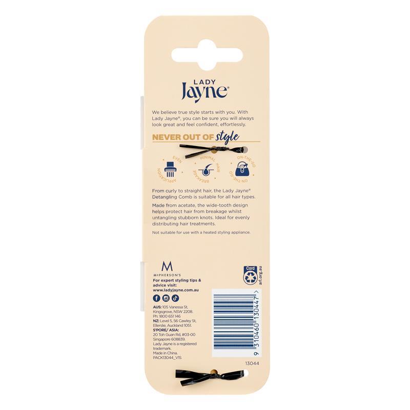 Lady Jayne Acetate Detangling Comb Assorted Colours