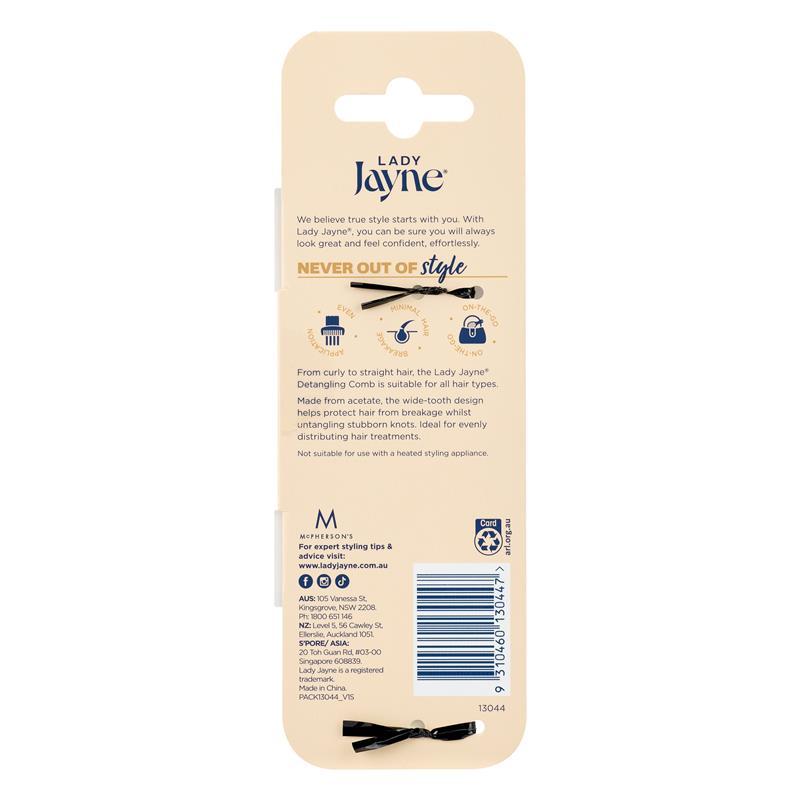 Lady Jayne Acetate Detangling Comb Assorted Colours