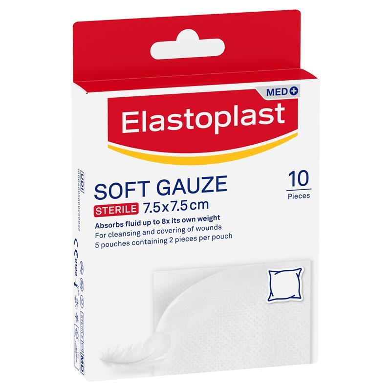 Elastoplast Soft Gauze Sterile 7.5cm x 7.5cm 10 Pack