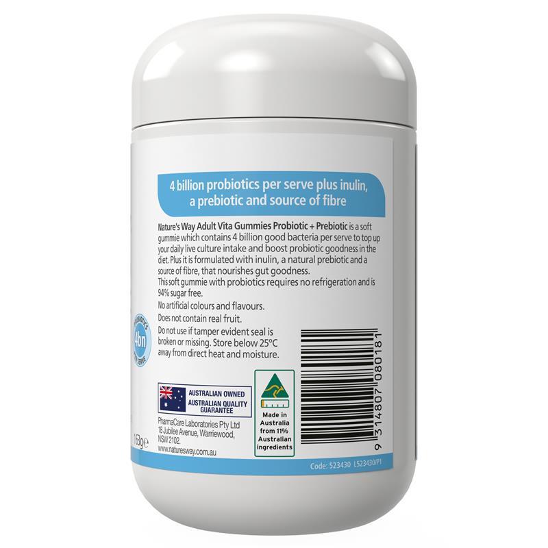 Nature's Way Adult Vita Gummies Probiotic Sugar Free 65 Gummies