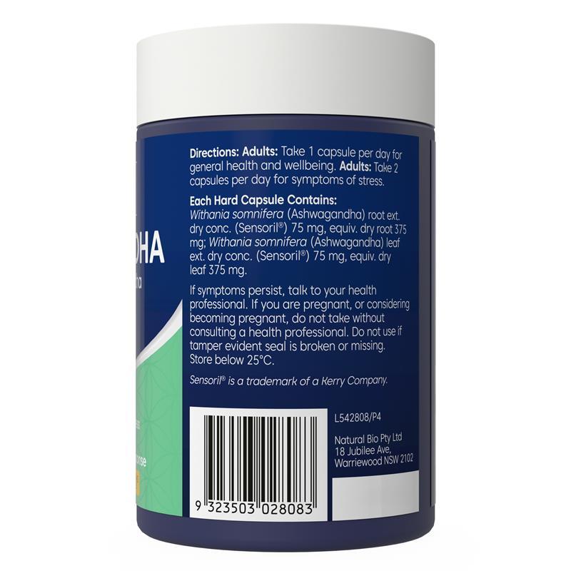 Bioglan Ashwagandha 120 Vegan Hard Capsules