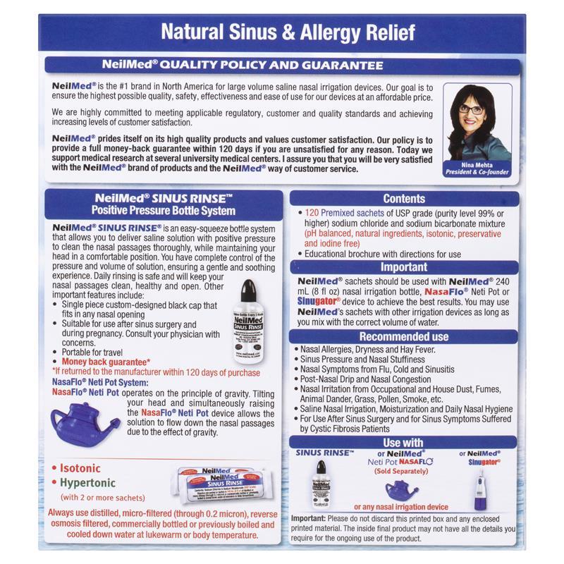 Buy NeilMed Sinus Rinse 120 Sachets online at Chemist Warehouse