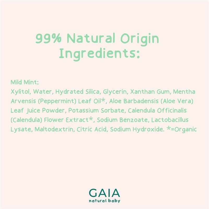 Gaia Natural Baby Probiotic Toothpaste Mild Mint 50g