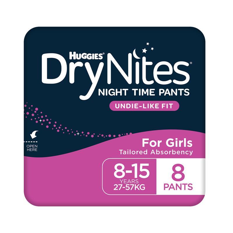DryNites Night Pants Girl 8-15 Years (27-57kg) 8 Pack