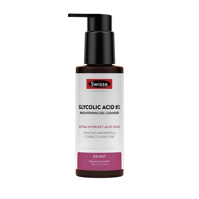 Swisse Skincare Glycolic Acid 8% Brightening Gel Cleanser 120ml